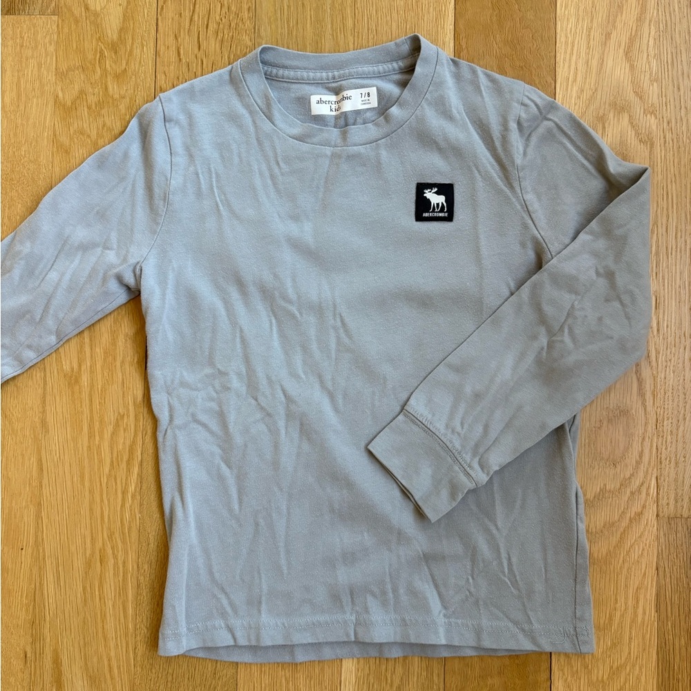 ABERCROMBIE Grey Long Sleeve Shirt size 7/8